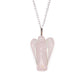 Polished Gemstone Guardian Angel Pendant Rose Quartz featuring soft pink tone and gentle translucence - Positive Faith Hope Love