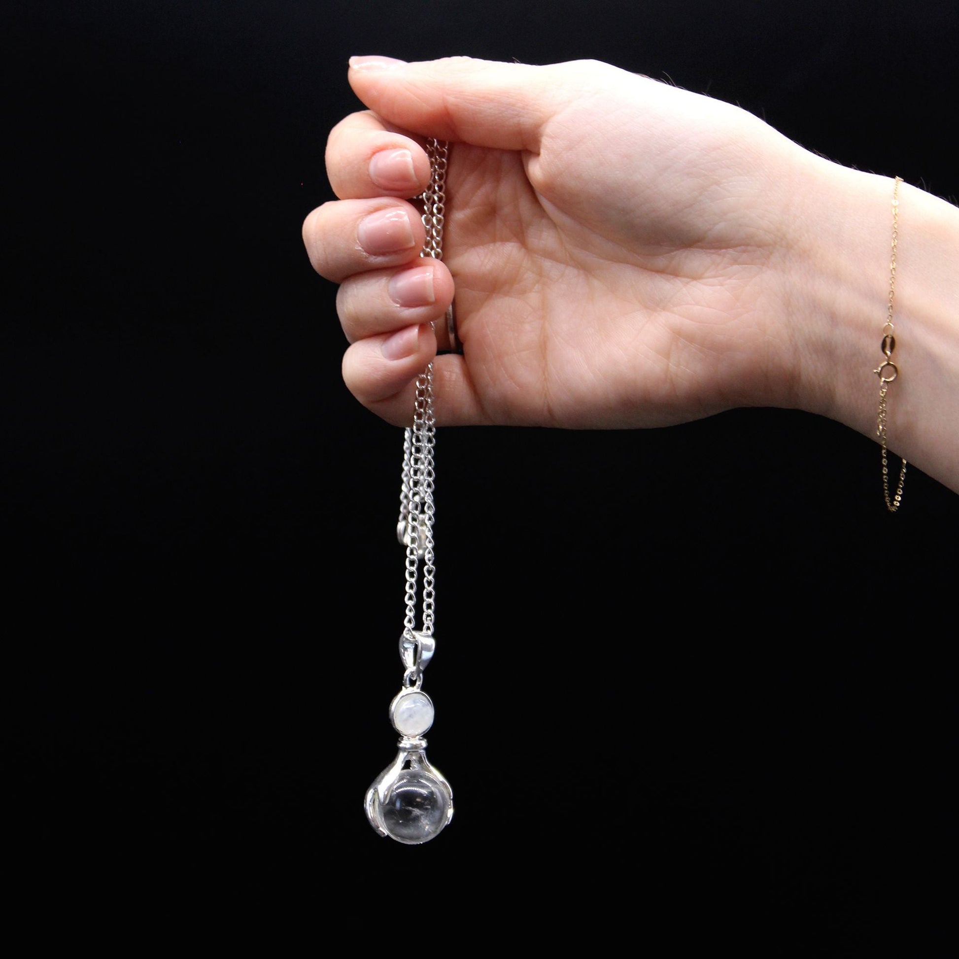 Polished Gemstone Healing Hands Pendant Amethyst featuring rich purple colour and natural clarity - Positive Faith Hope Love