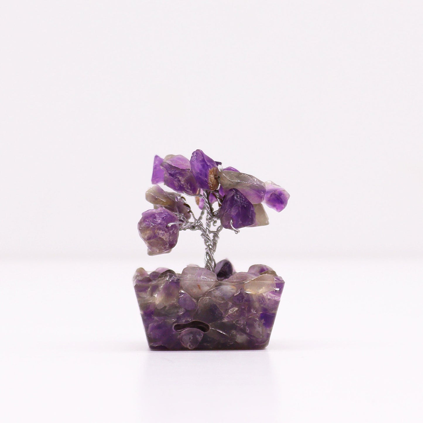 Gemstone Tree with Orgonite Base - 15 Stone - Amethyst - Positive Faith Hope Love