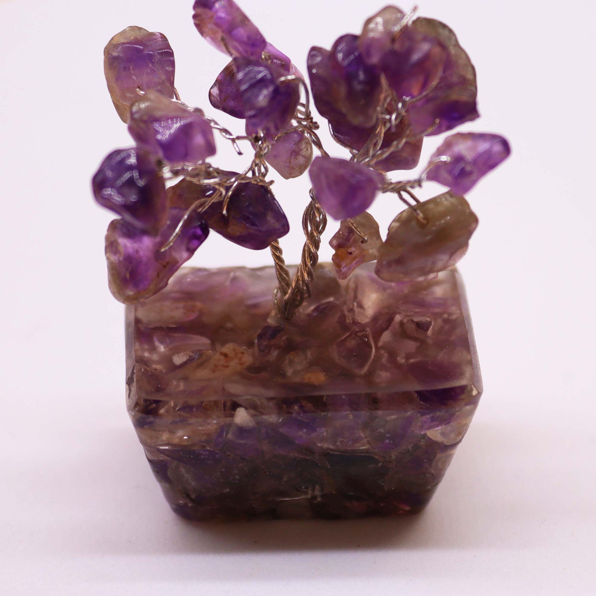 Gemstone Tree with Orgonite Base - 15 Stone - Amethyst - Positive Faith Hope Love