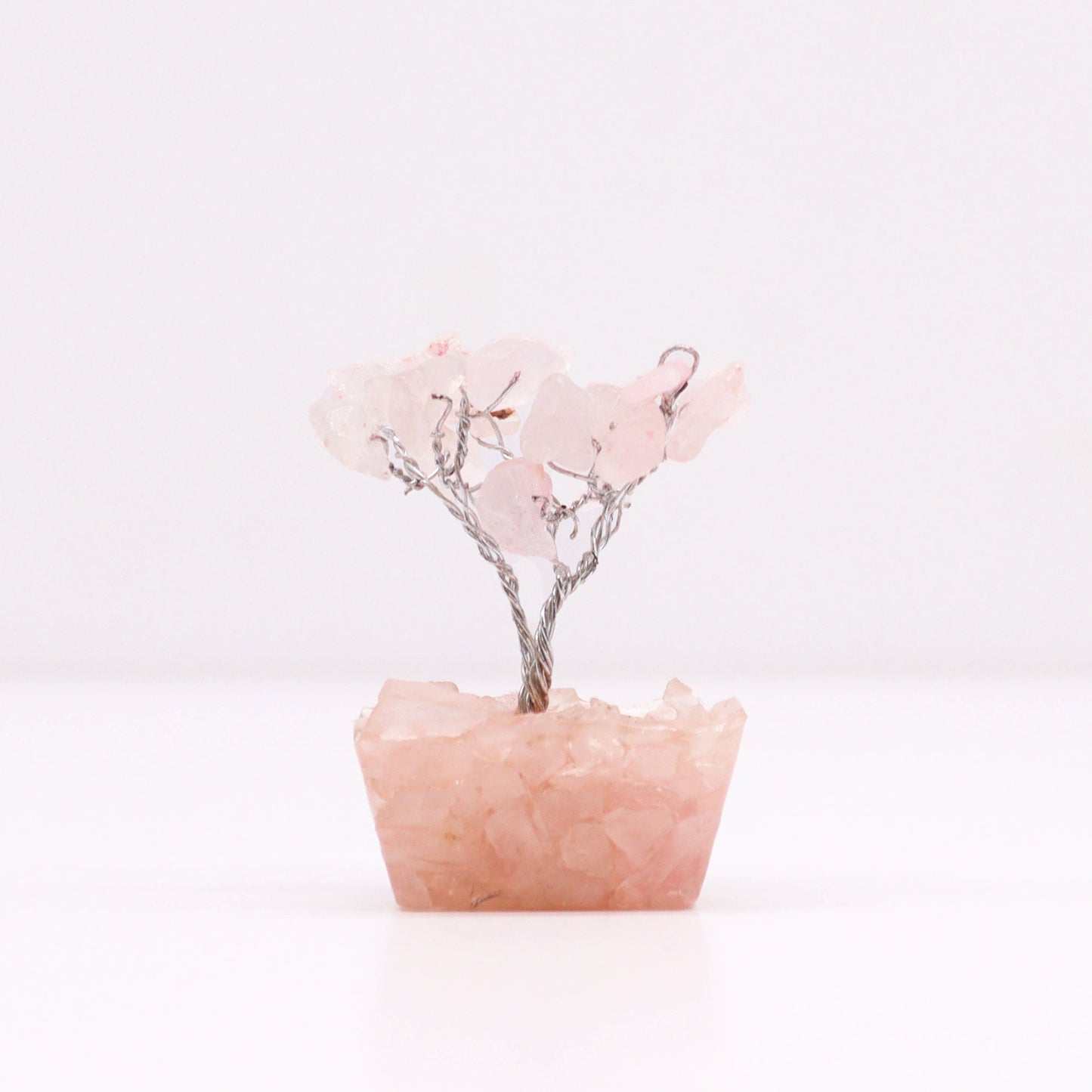 Gemstone Tree with Orgonite Base - 15 Stone - Rose Quartz - Positive Faith Hope Love