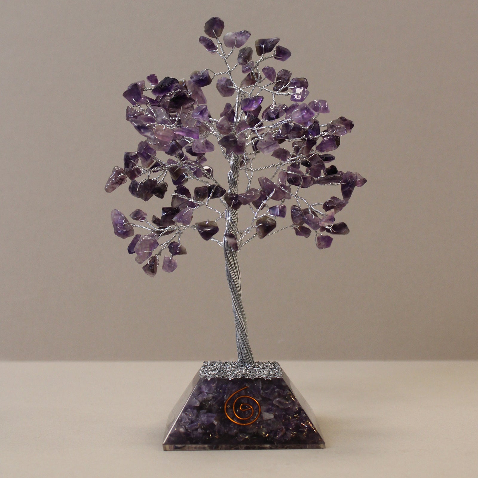 Gemstone Tree with Orgonite Base - 160 Stone - Amethyst - Positive Faith Hope Love