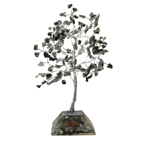 Gemstone Tree with Orgonite Base - 160 Stone - Moss Agate - Positive Faith Hope Love