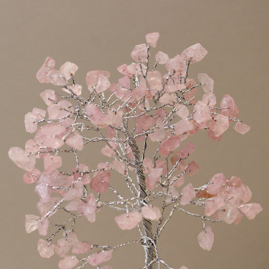 Gemstone Tree with Orgonite Base - 160 Stone - Rose Quartz - Positive Faith Hope Love