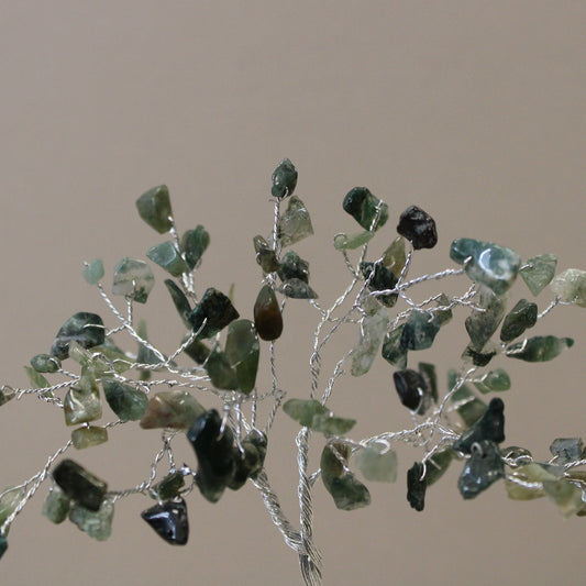 Gemstone Tree with Orgonite Base - 80 Stone - Moss Agate - Positive Faith Hope Love