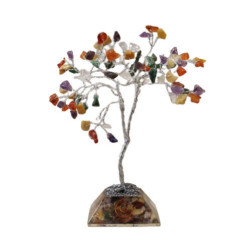 Gemstone Tree with Orgonite Base - 80 Stone - Multi Stone - Positive Faith Hope Love