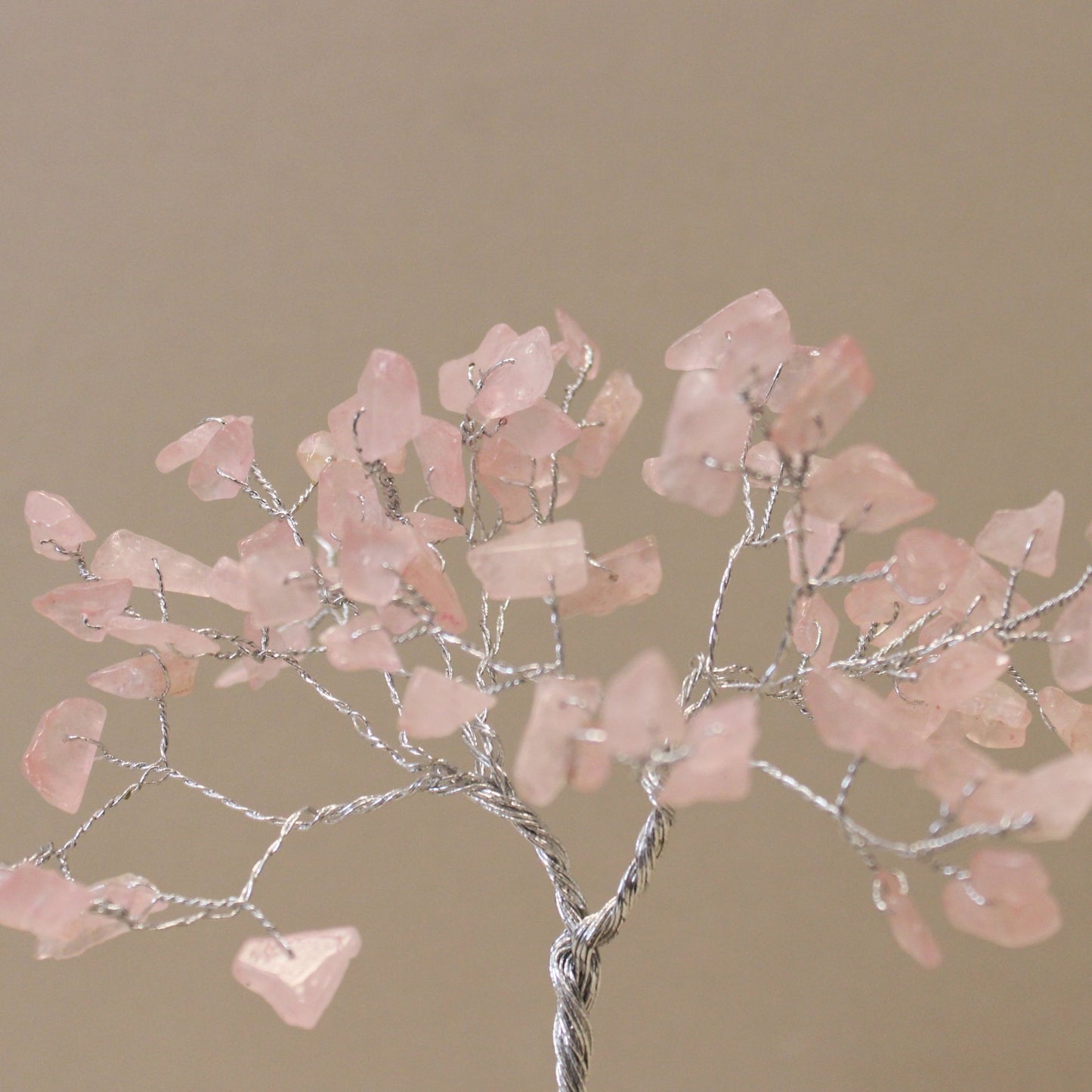 Gemstone Tree with Orgonite Base - 80 Stone - Rose Quartz - Positive Faith Hope Love