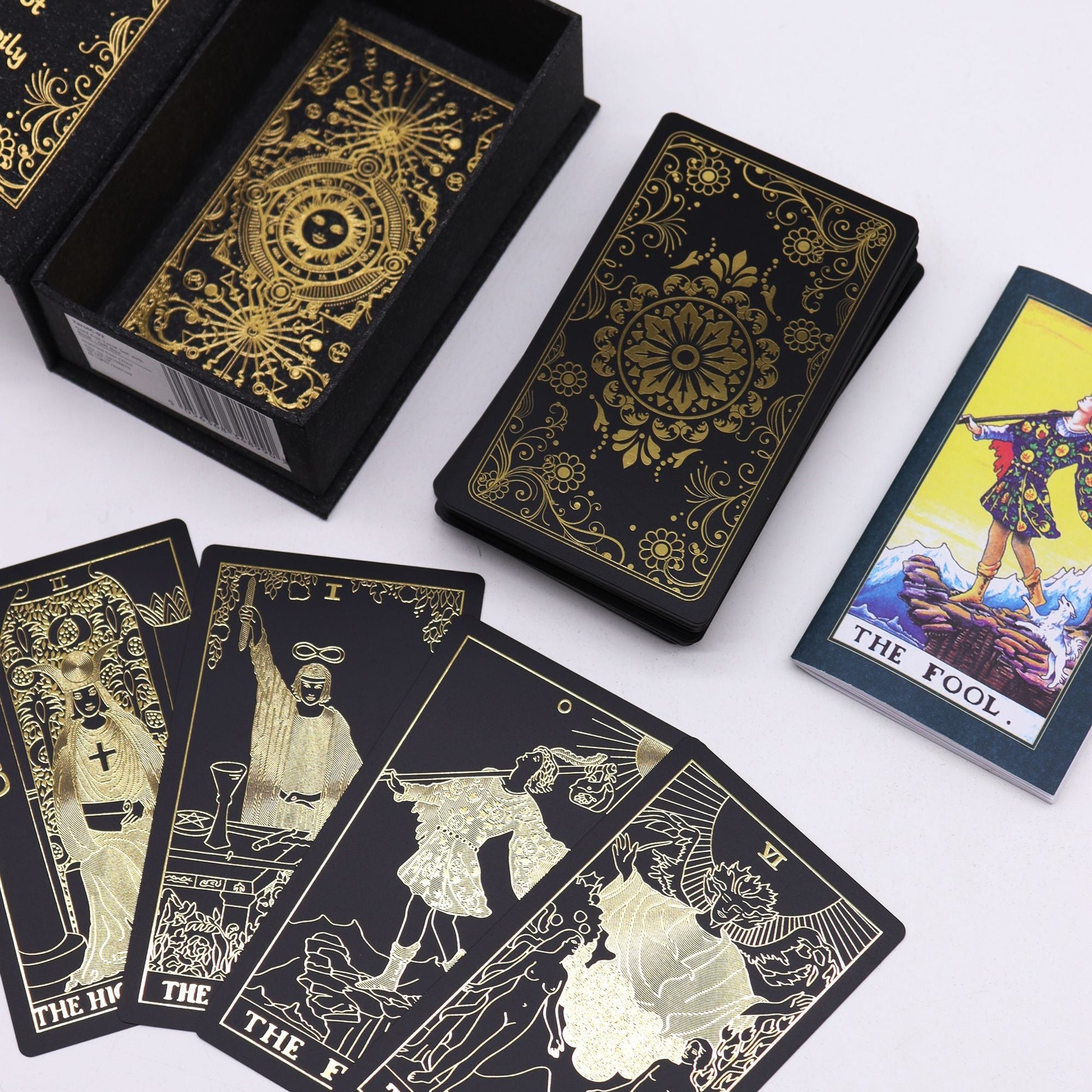 Gold Foil Tarot Set with Book - Gift Box - Positive Faith Hope Love