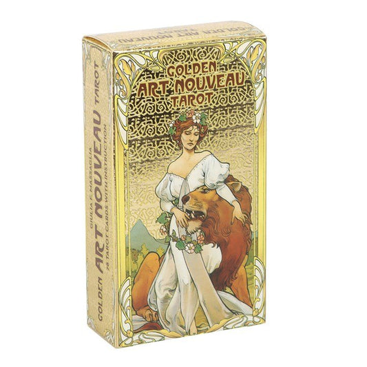 Polished Golden Art Nouveau Tarot Cards featuring natural patterning and unique variations - Positive Faith Hope Love