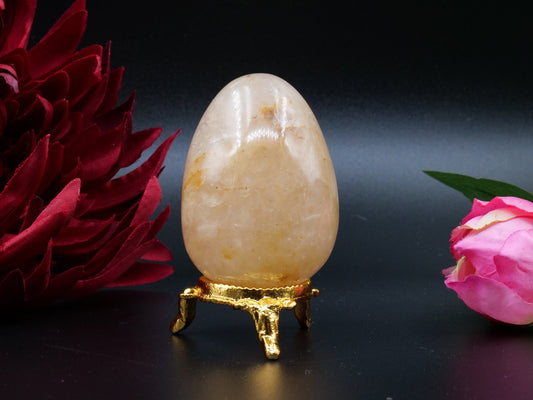 Golden Quartz Egg — 157 g (60×45 mm) - Positive Faith Hope Love