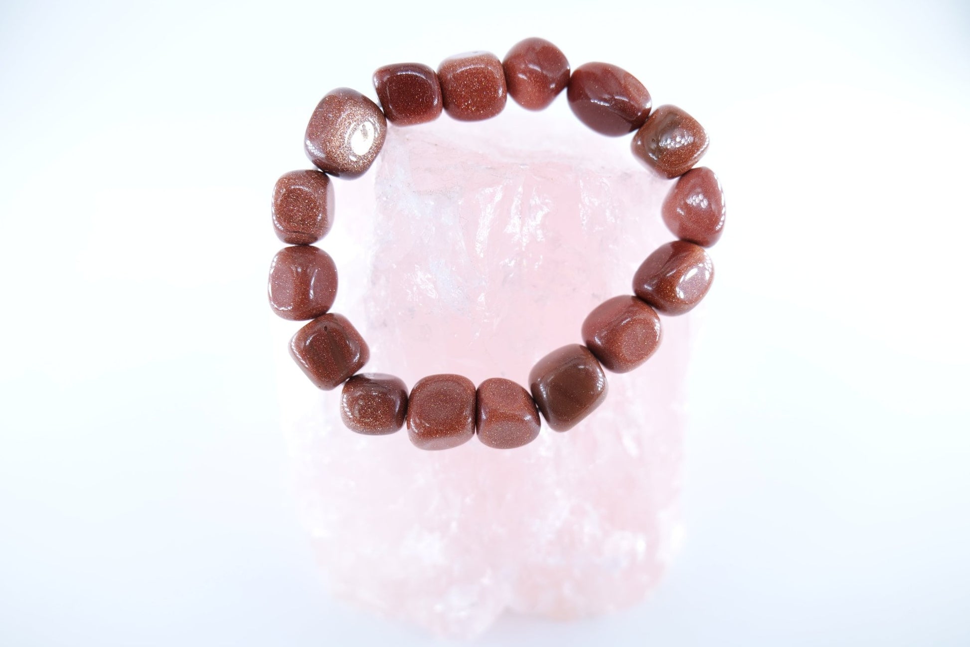 Goldstone Tumblestone Bracelet - Positive Faith Hope Love