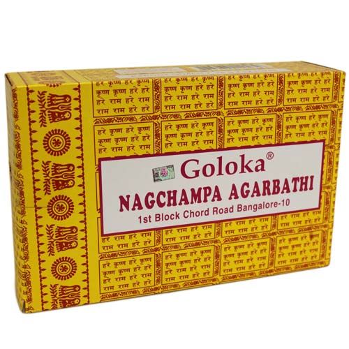 Polished Goloka Nagchampa Incense Sticks 16G featuring natural patterning and unique variations - Positive Faith Hope Love