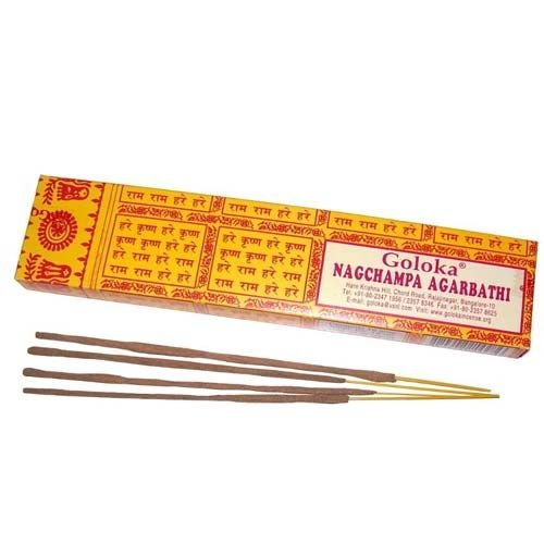 Polished Goloka Nagchampa Incense Sticks 16g featuring natural patterning and unique variations - Positive Faith Hope Love