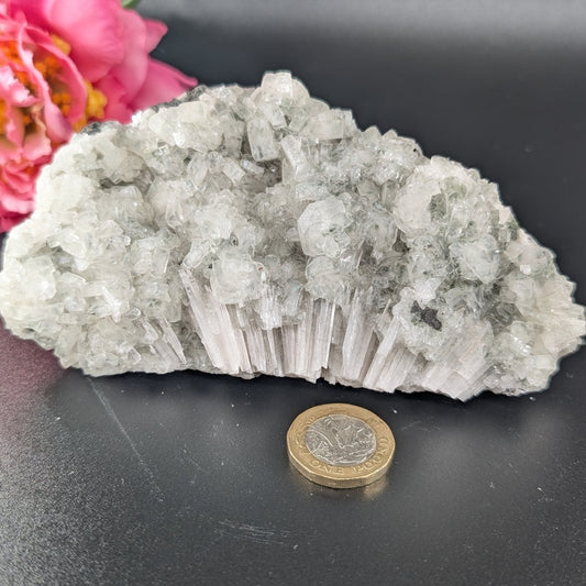 Polished Green Apophylite Stillbite 346G featuring natural patterning and unique variations - Positive Faith Hope Love