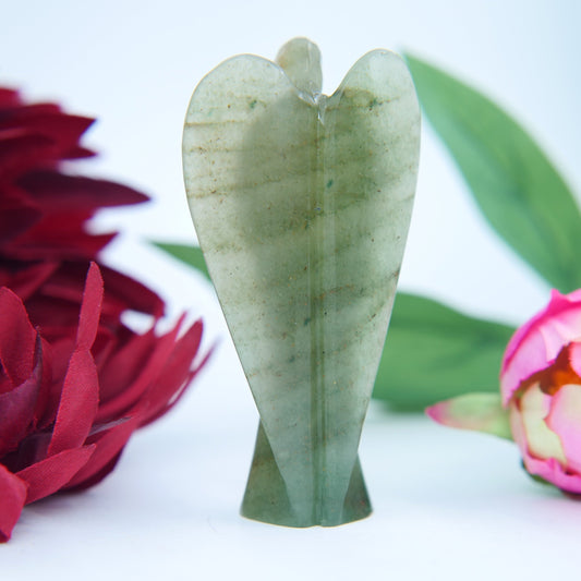 Green Aventurine Crystal Angel — 80mm - Positive Faith Hope Love