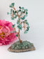 Green Aventurine Crystal Tree on Natural Agate 135mm - Positive Faith Hope Love