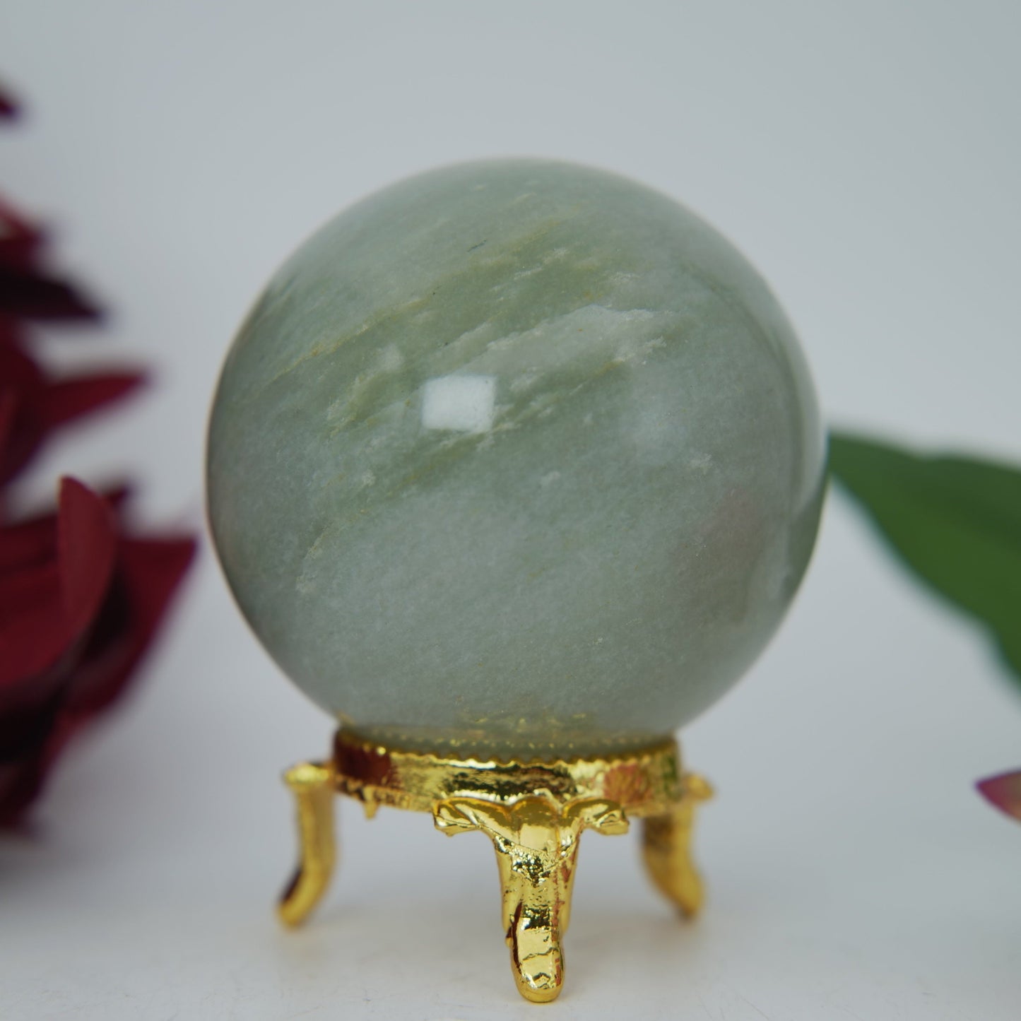 Green Aventurine Sphere — 230 g (55 mm) - Positive Faith Hope Love