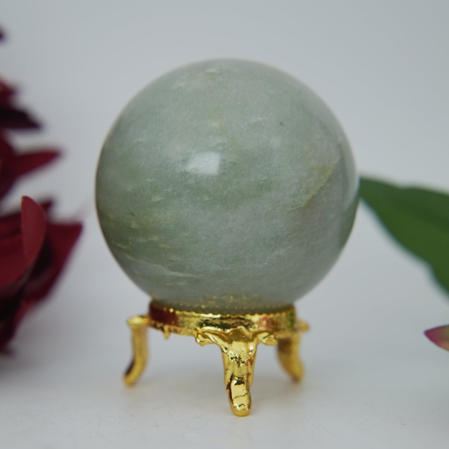 Green Aventurine Sphere — 230 g (55 mm) - Positive Faith Hope Love