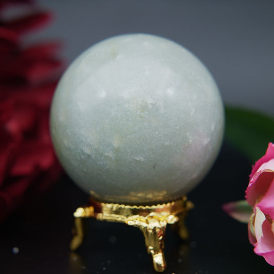 Green Aventurine Sphere — 230 g (55 mm) - Positive Faith Hope Love