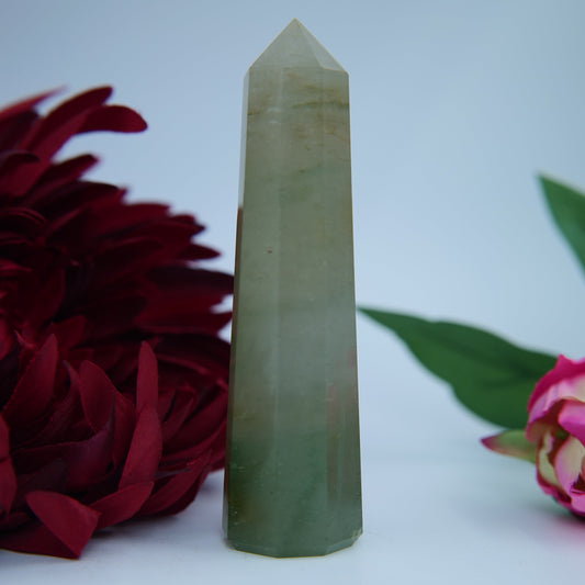 Green Aventurine Tower — 115 mm, 149 g - Positive Faith Hope Love
