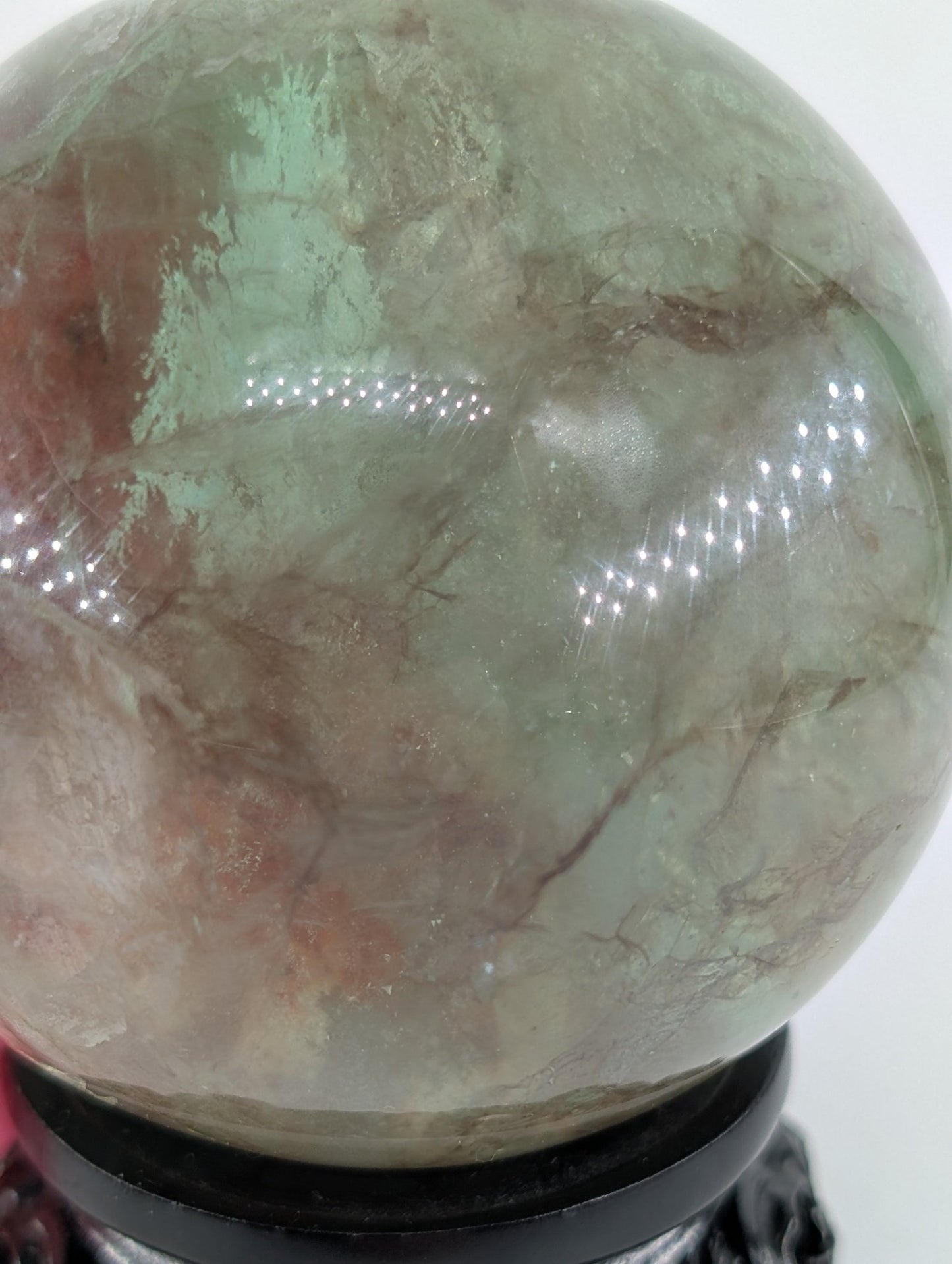 Green Fluorite Sphere 630g 70mm - Positive Faith Hope Love