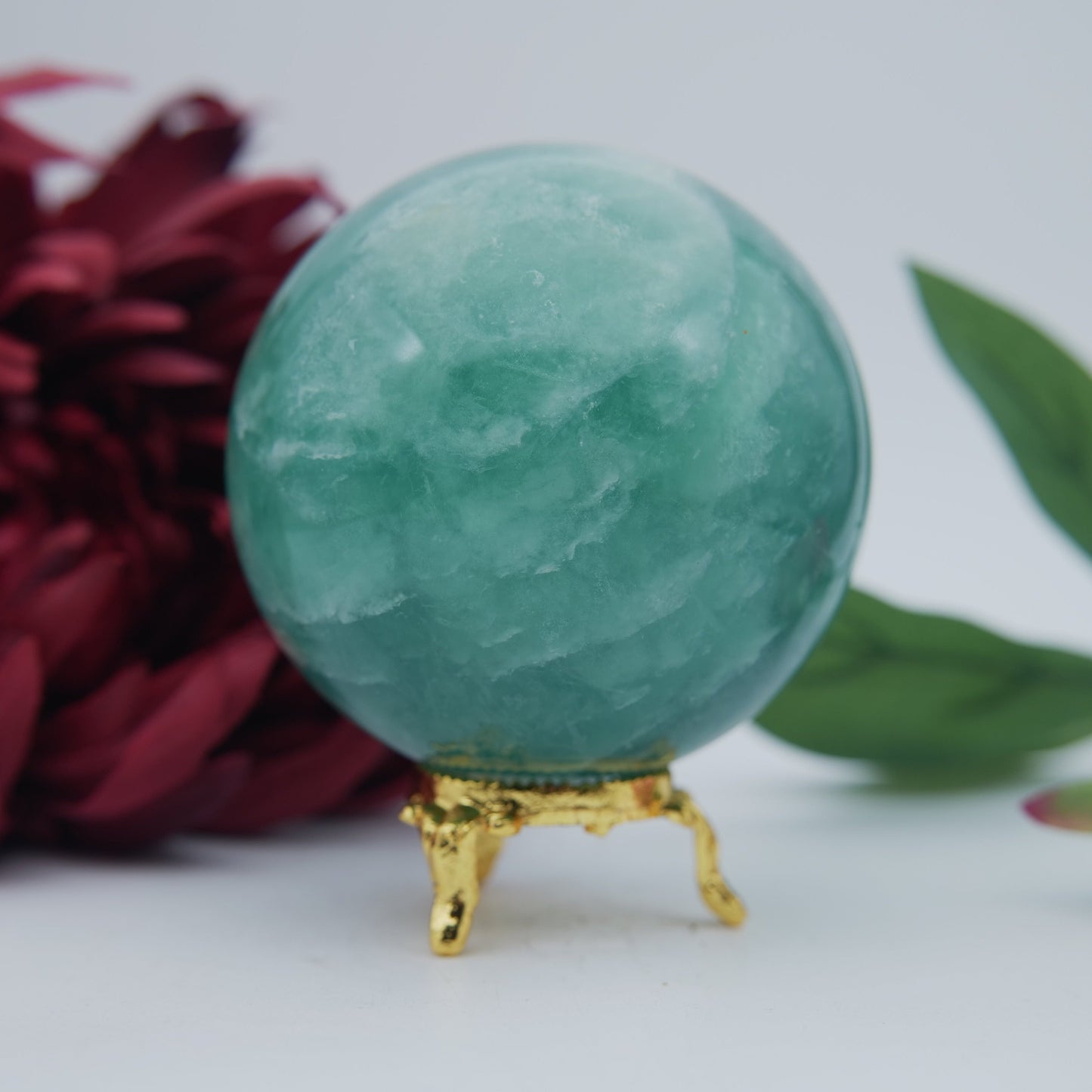 Green Fluorite Sphere 754g 76mm - Positive Faith Hope Love