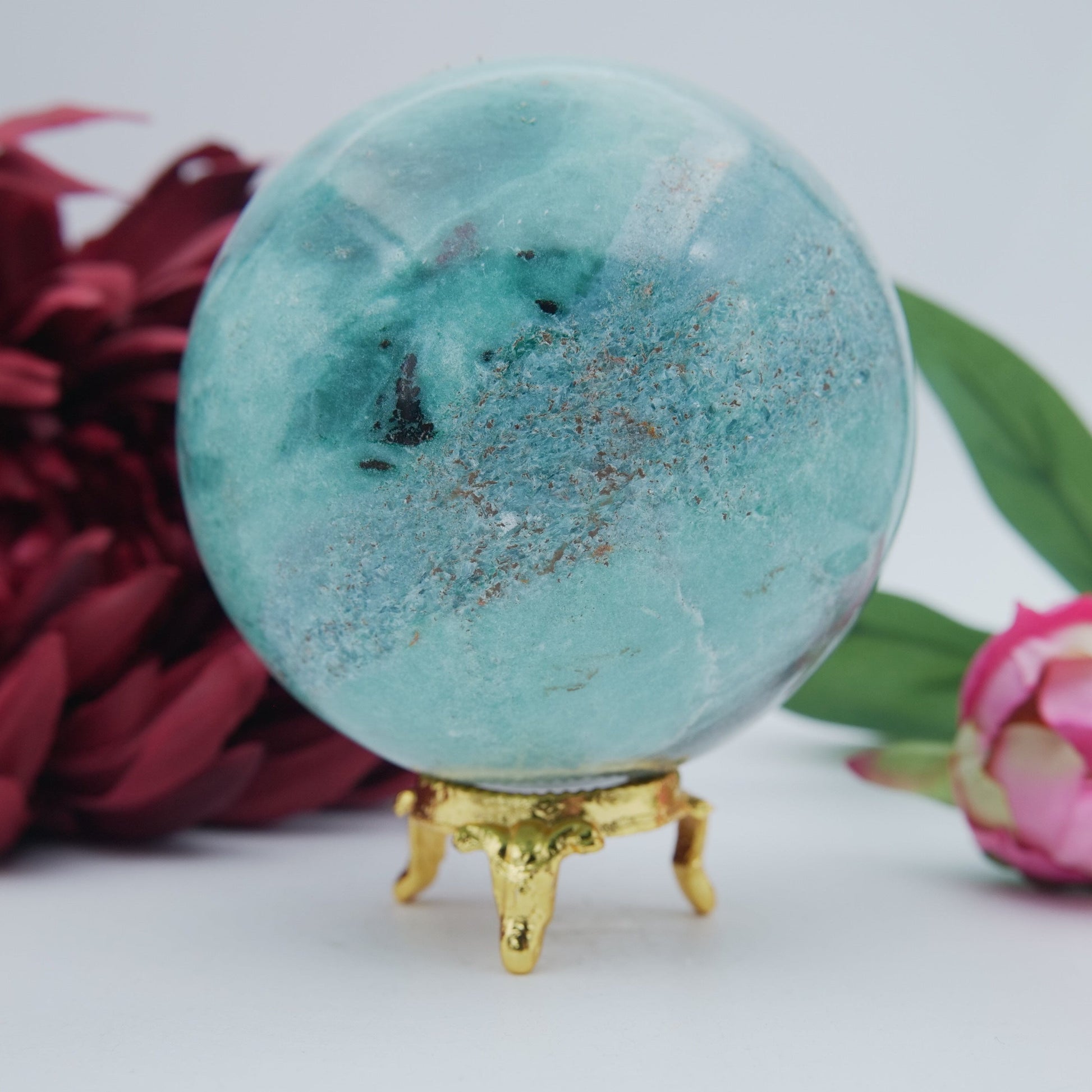 Green Kyanite Sphere — 917 g (83 mm) - Positive Faith Hope Love