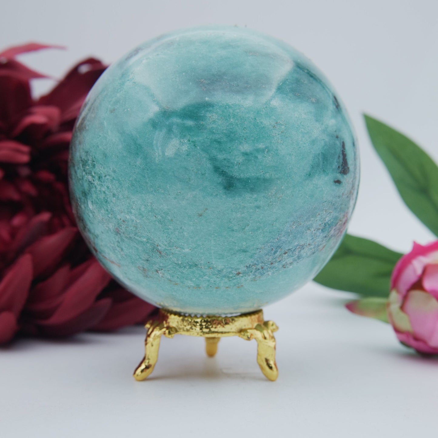 Green Kyanite Sphere — 917 g (83 mm) - Positive Faith Hope Love