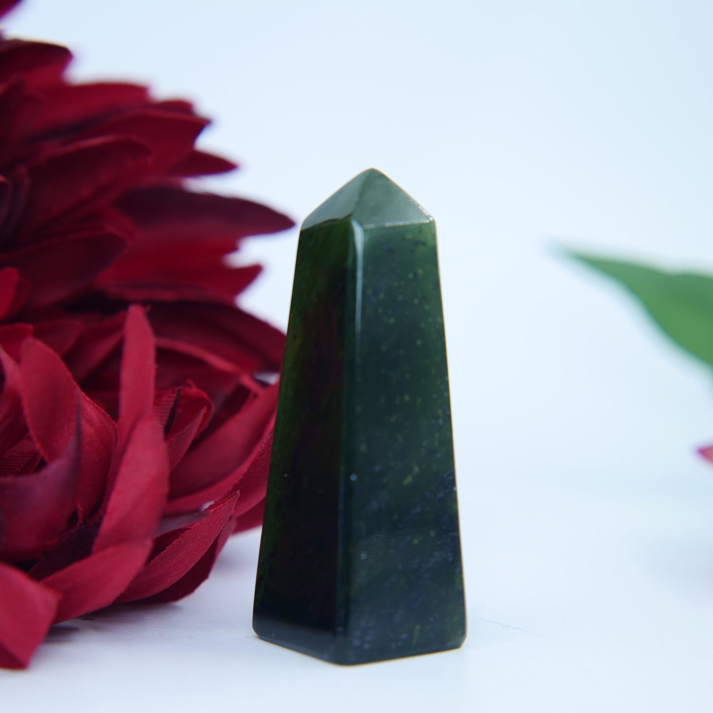 Green Transparent Serpentine Tower — 46g (Pakistan) - Positive Faith Hope Love