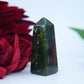 Green Transparent Serpentine Tower — 56g (Pakistan) - Positive Faith Hope Love