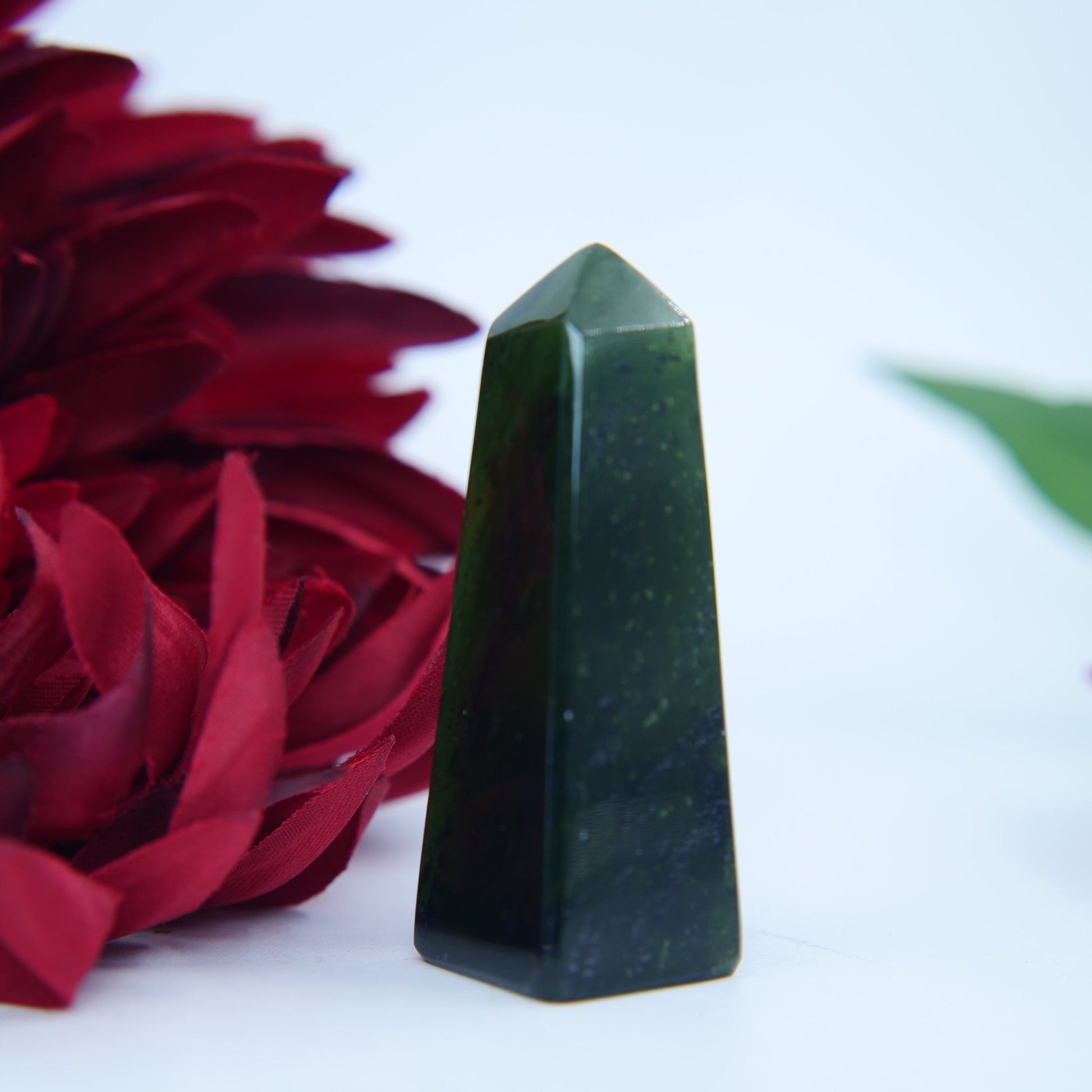Green Transparent Serpentine Tower — 56g (Pakistan) - Positive Faith Hope Love