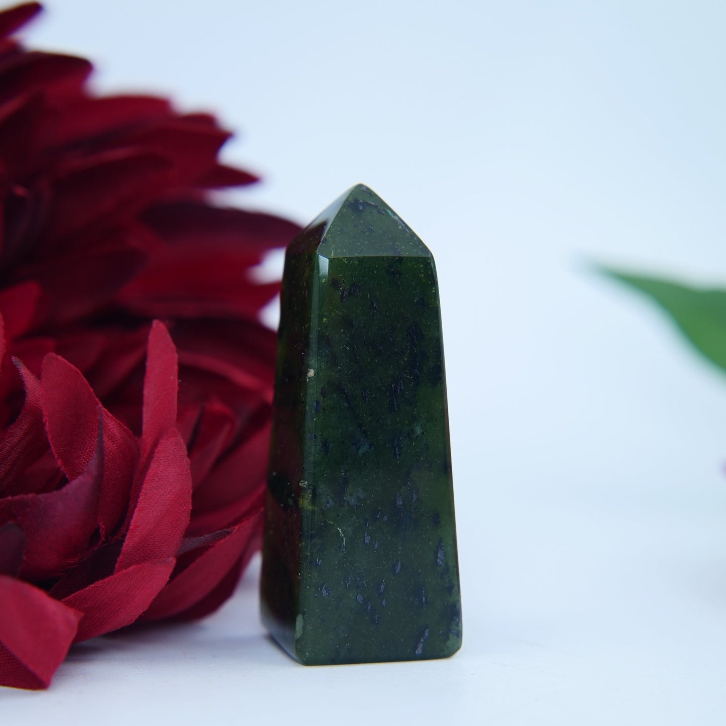 Green Transparent Serpentine Tower — 56g (Pakistan) - Positive Faith Hope Love