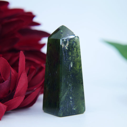 Green Transparent Serpentine Tower — 56g (Pakistan) - Positive Faith Hope Love