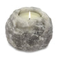 Polished Grey Salt Candle Holder 600 800G featuring natural patterning and unique variations - Positive Faith Hope Love
