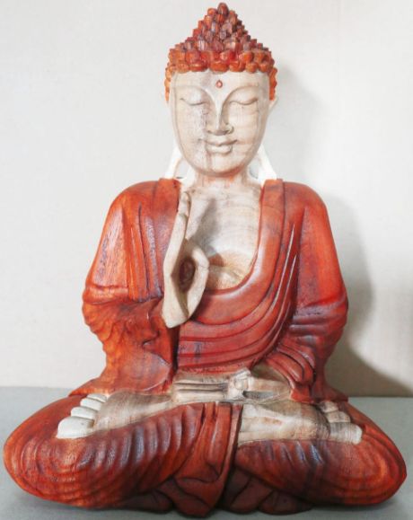 Polished Hand Carved Buddha Statue 30Cm Teaching Transmission featuring natural patterning and unique variations - Positive Faith Hope Love