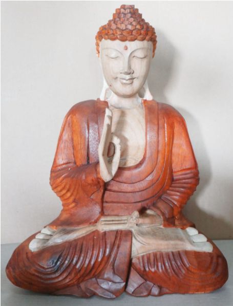 Polished Hand Carved Buddha Statue 40Cm Teaching Transmission 1 featuring natural patterning and unique variations - Positive Faith Hope Love