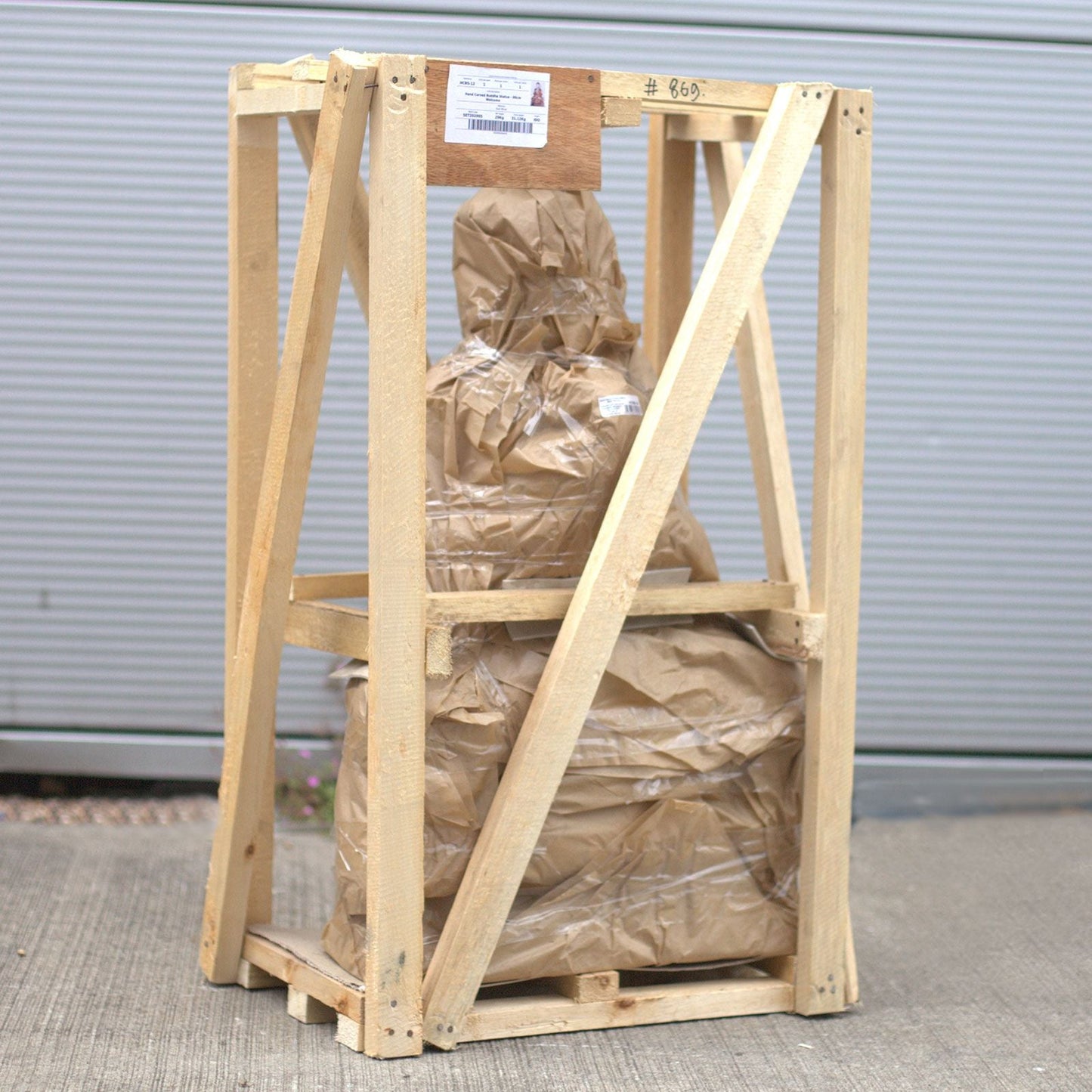 Polished Hand Carved Buddha Statue 60Cm Two Hands featuring natural patterning and unique variations - Positive Faith Hope Love