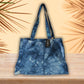 Polished Handy Bag Deep Sea Blue Stonewash Effect featuring natural patterning and unique variations - Positive Faith Hope Love