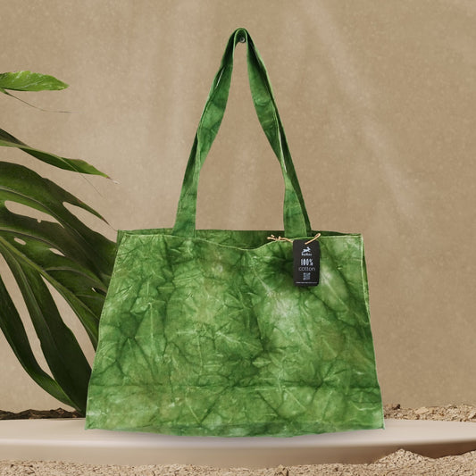Polished Handy Bag Forest Green Stonewash Effect 1 featuring natural patterning and unique variations - Positive Faith Hope Love