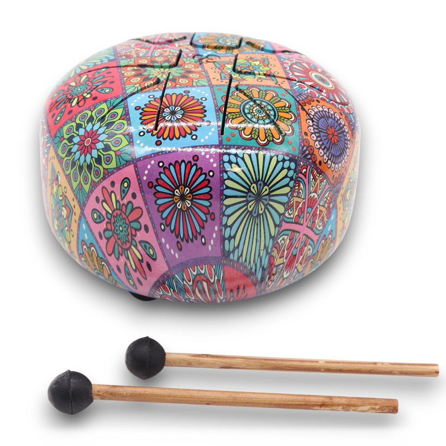 Hapi Drum - 8 - Tone Sound Multi Coloured 17x13cm - Positive Faith Hope Love