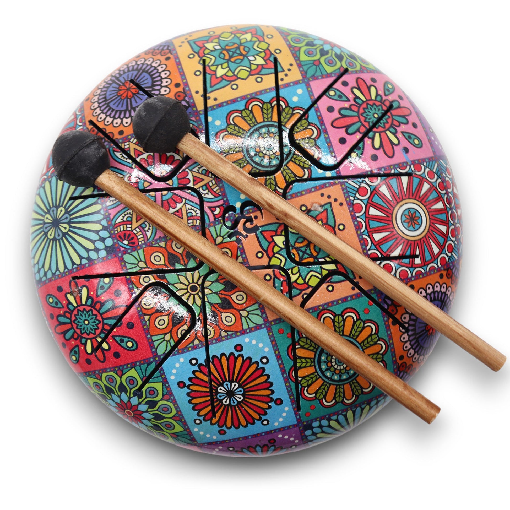 Hapi Drum - 8 - Tone Sound Multi Coloured 17x13cm - Positive Faith Hope Love