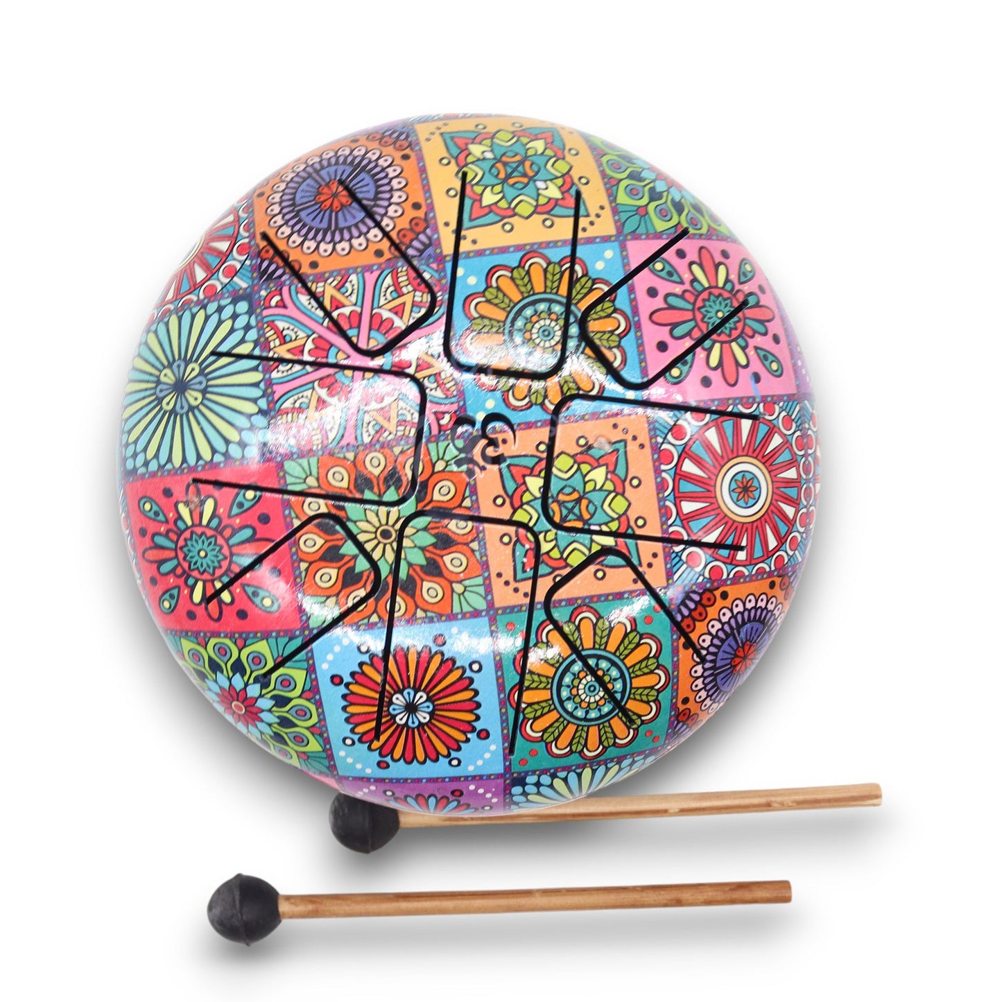 Hapi Drum - 8 - Tone Sound Multi Coloured 17x13cm - Positive Faith Hope Love