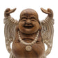 Happy Buddha Hands Up - Whitewash 40cm - Positive Faith Hope Love
