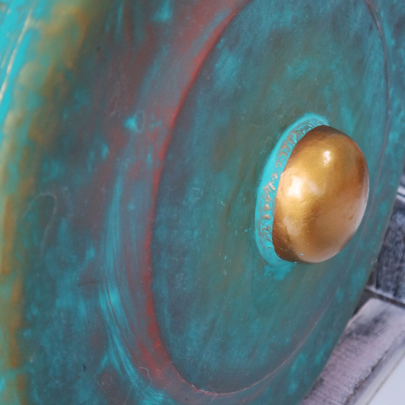 Healing Gong in Stand - 50cm - Greenwash - Positive Faith Hope Love