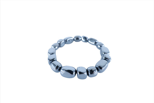 Hematite Tumblestone Bracelet - Positive Faith Hope Love