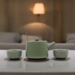 Polished Herbal Jade Teapot Set Pot Two Cups featuring serene green tone and smooth polish - Positive Faith Hope Love