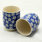 Polished Herbal Tea Cups Blue Daisey featuring natural patterning and unique variations - Positive Faith Hope Love