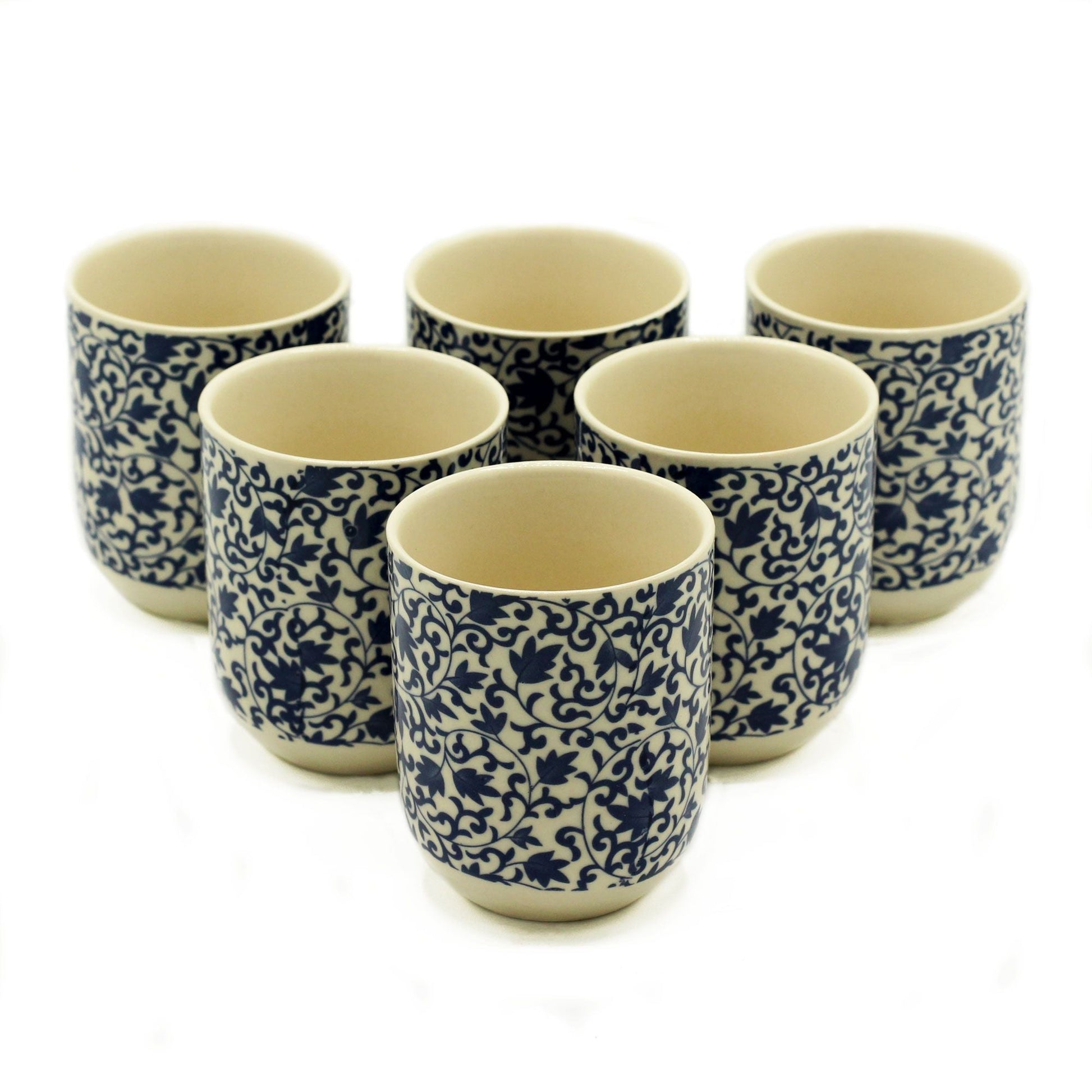 Polished Herbal Tea Cups - Blue Pattern featuring natural patterning and unique variations - Positive Faith Hope Love