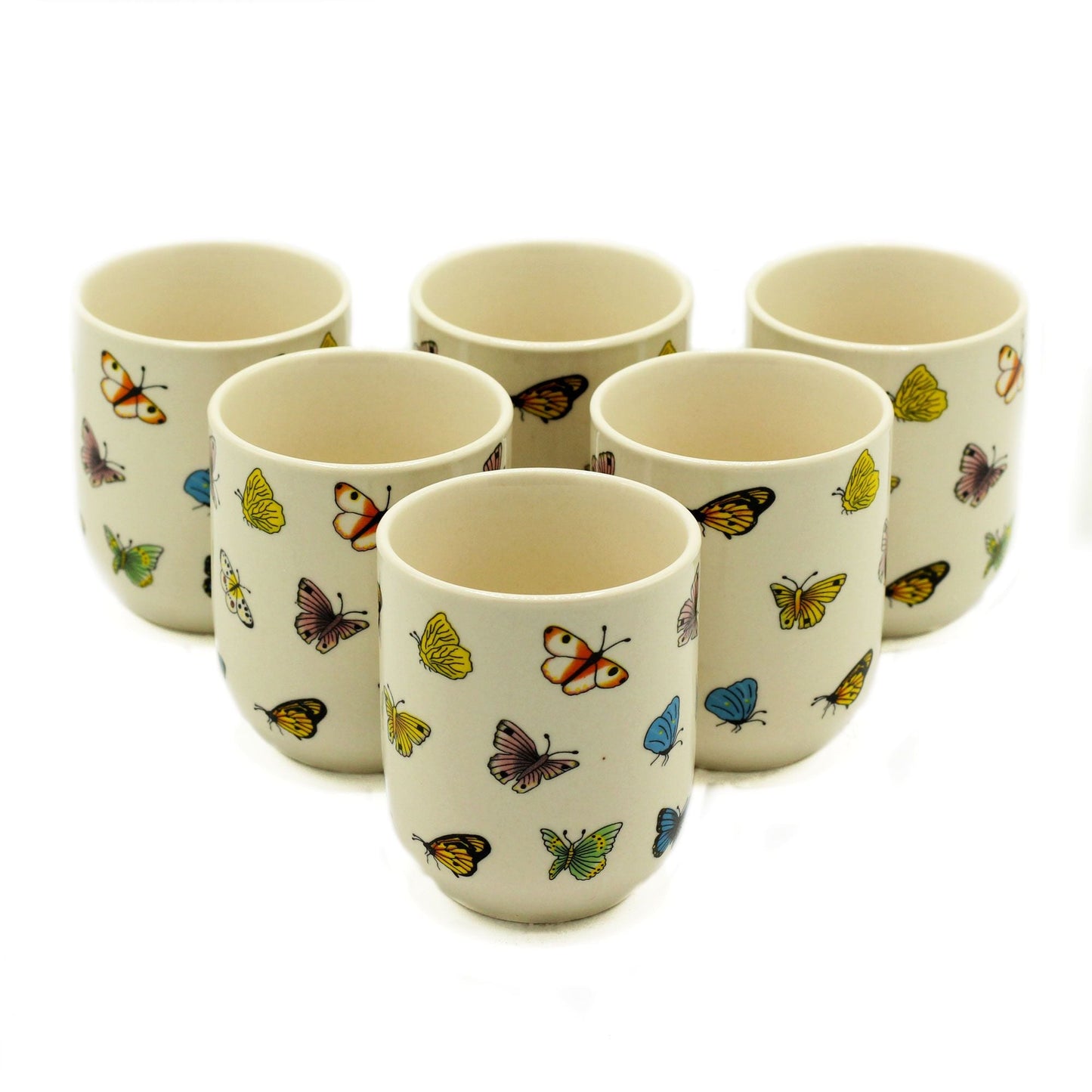 Polished Herbal Tea Cups - Butterflies featuring natural patterning and unique variations - Positive Faith Hope Love