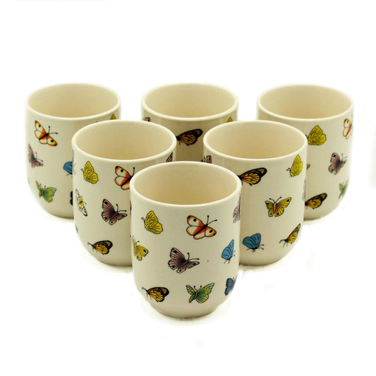 Polished Herbal Tea Cups - Butterflies featuring natural patterning and unique variations - Positive Faith Hope Love